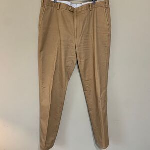 Peter Millar Khaki Flat Front Chino Trousers 40W/32 Inseam